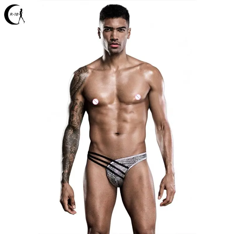 

Low-waist Polyester Snake Fabric Men's Men Gay Sexy Underwear Men's Sexy Bar Nightclub Wild Temptation Briefs Erotic panties