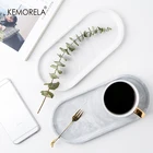 Поднос для хранения из белой мраморной керамики, Овальный эллипс, тарелка для фруктов декоративный поднос, для хранения ювелирных изделий, еды, десертов, украшение блюда