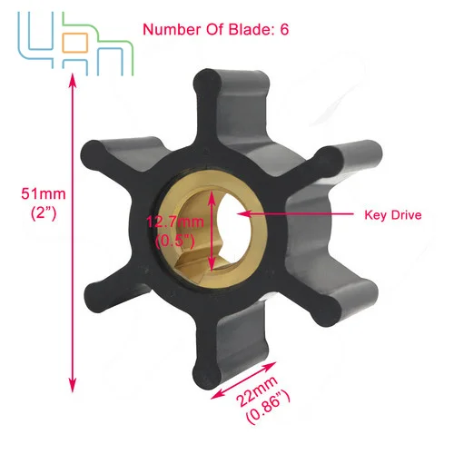 Набор гибких лопастей насоса морской воды для Jabsco Yanmar 124223-42091 CEF 500129 Motor.