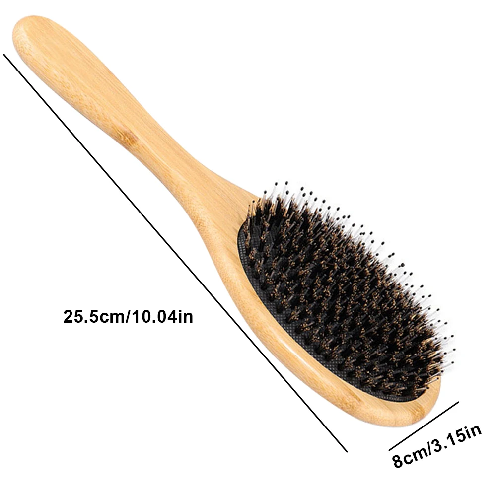 

Handle Nylon Needle Massage Anti-Static Hair Scalp Paddle Brush Tangle Wet Dry Bristles Handle Tangle Curly Styling Massage Comb