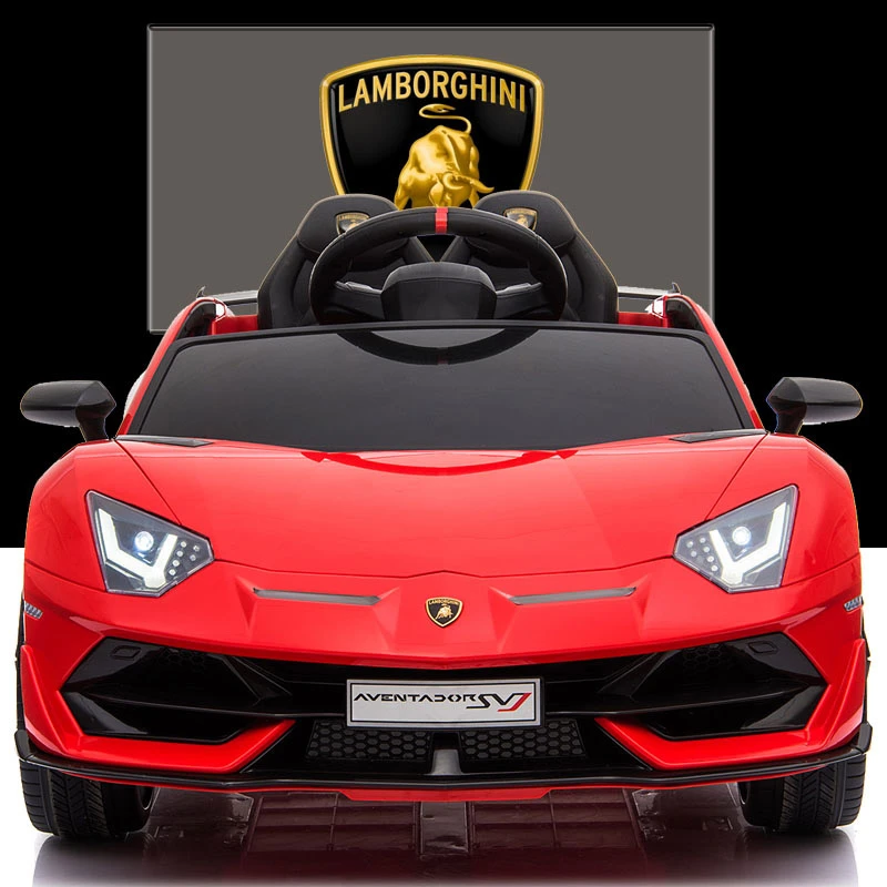 Красный Lamborghini Детский Электрический автомобиль четырехколесный супер пульт дистанционного управления Детская электрическая машина детская игрушка автомобиль может сидеть человек - Цвет: Красный