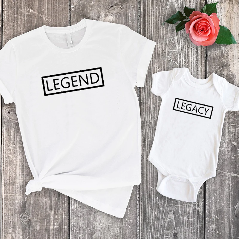

Legend Shirts Daddy and Me Shirts Mommy and Me Funny Family Tshirts Mommy and Me Clothes Fashion Letter Cotton Sets