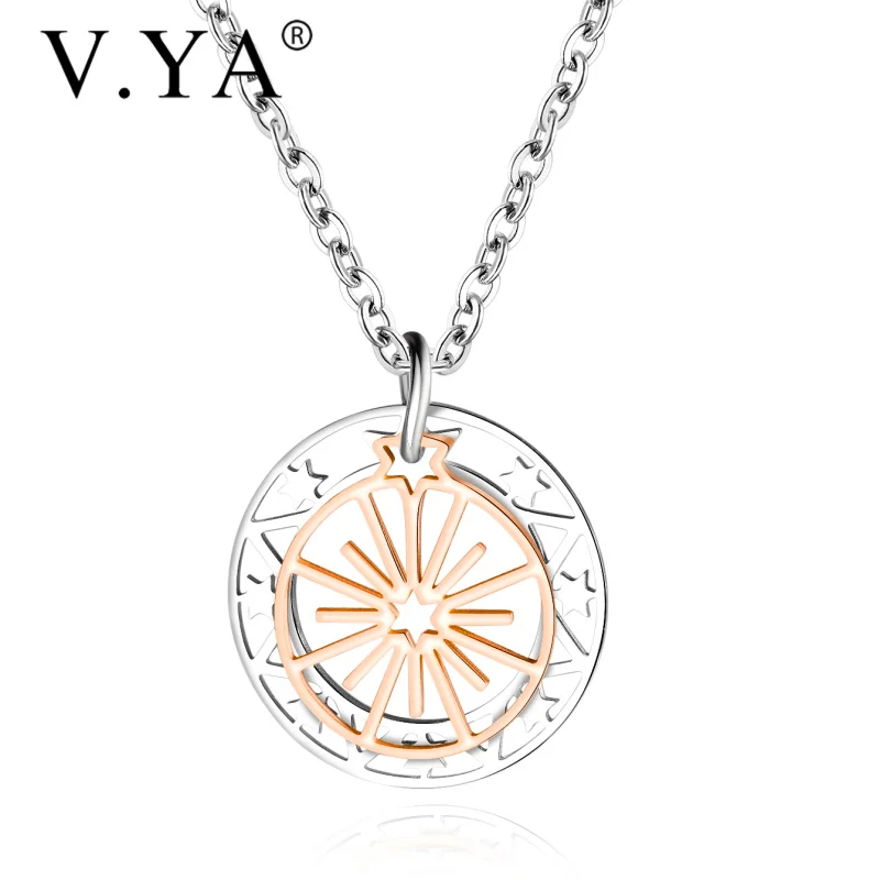 Женское Ожерелье с круглым кулоном V.YA из нержавеющей стали | Украшения и