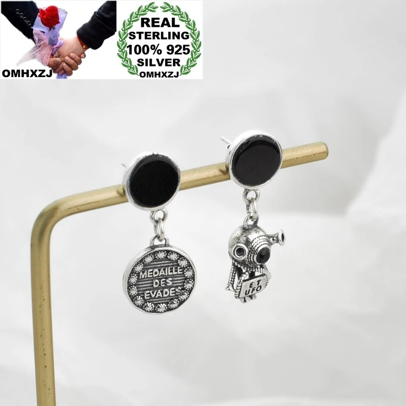 

OMHXZJ оптовая продажа HE31 европейские модные красивые женские вечерние винтажные круглые серьги-гвоздики из 100% стерлингового серебра 925 пробы...