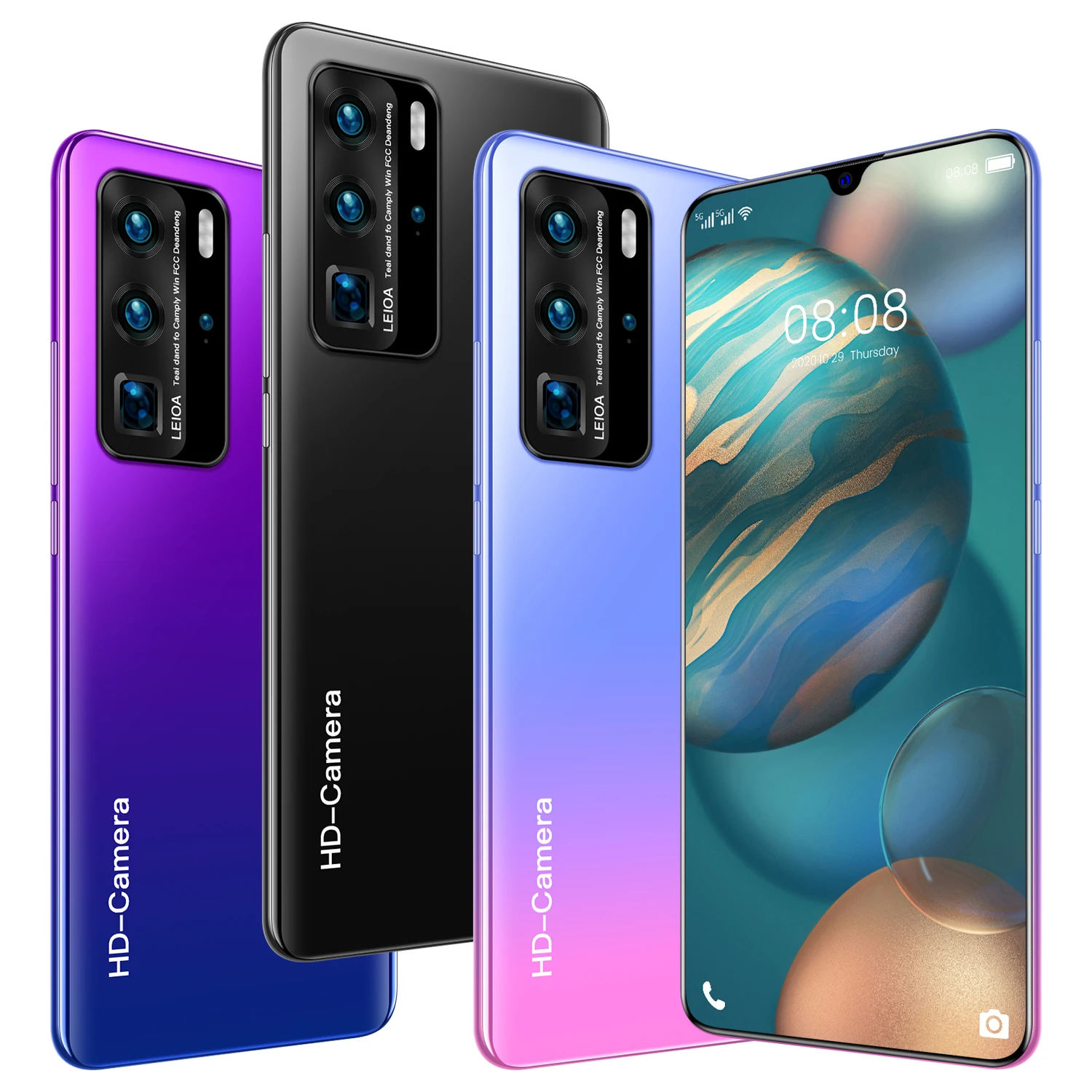 

New P60 PRO 7.1inch 12+512G LTE 3G+4G Smartphones 16MP+32MP Dual Sim 5600 mAh Big Battery Android 10 10 Core Face ID