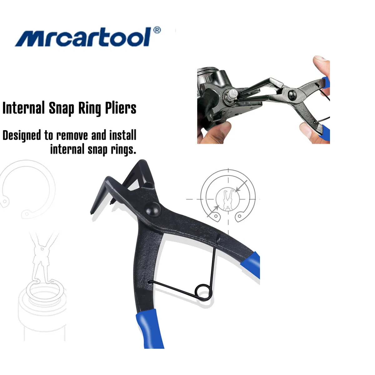 

Heavy-duty Cylinder Snap Ring Pliers Internal Ring Remover Retaining Circlip Pliers 90 Degrees Bending Pliers with Long Nose