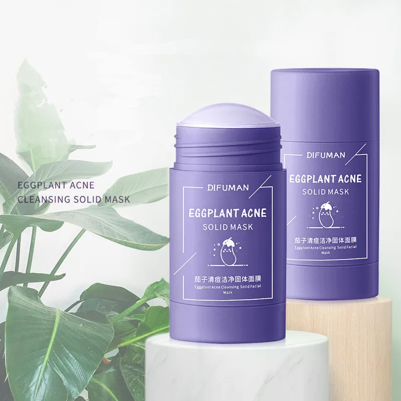 

Green Tea Cleansing Solid Mask Purifying Clay Stick Oil Control Anti-Acne Eggplant Whitening Beauty Facial Skin Care Face Maks