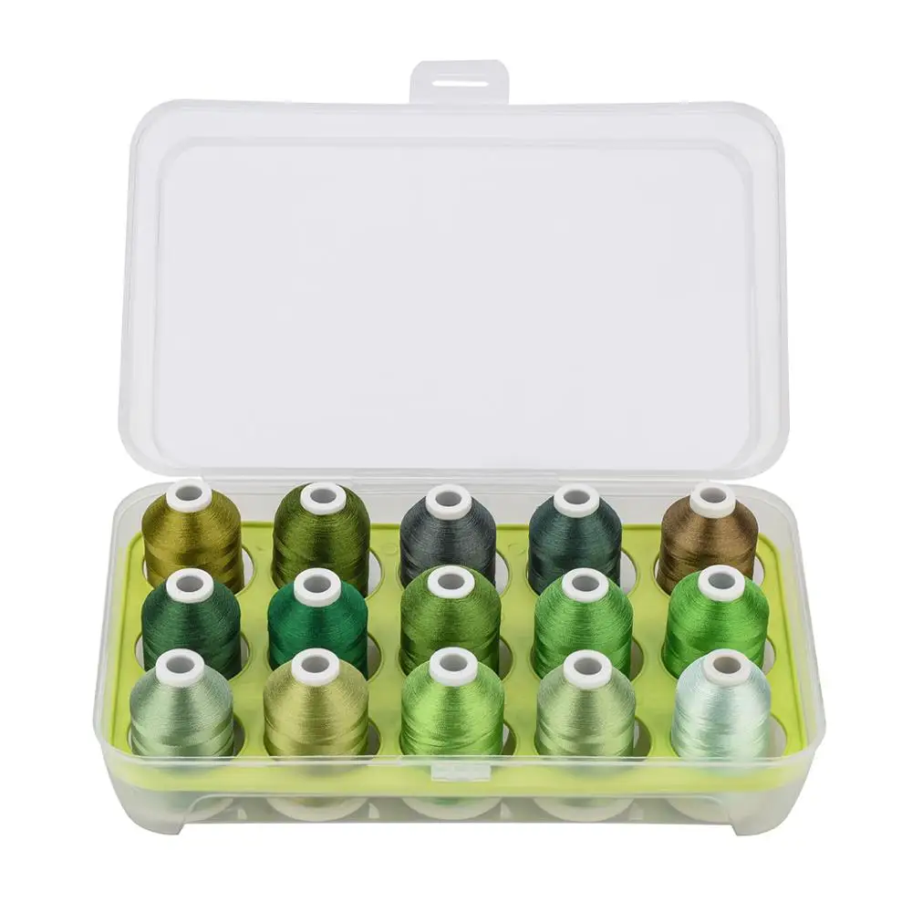 Нить для вышивки Simthread полиэстер 6 вариантов набор из 15 катушек швейной