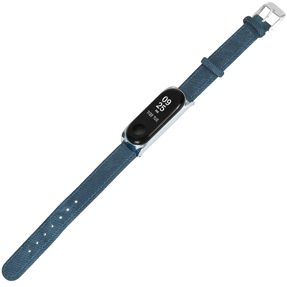 Фото Ремешок для часов Mi Band 4 сменный Ретро стиль джинсовый кожаный ремешок браслет Ремешок для часов Mi Band 4 сменный Ретро стиль джинсовый кожаный ремешок браслет