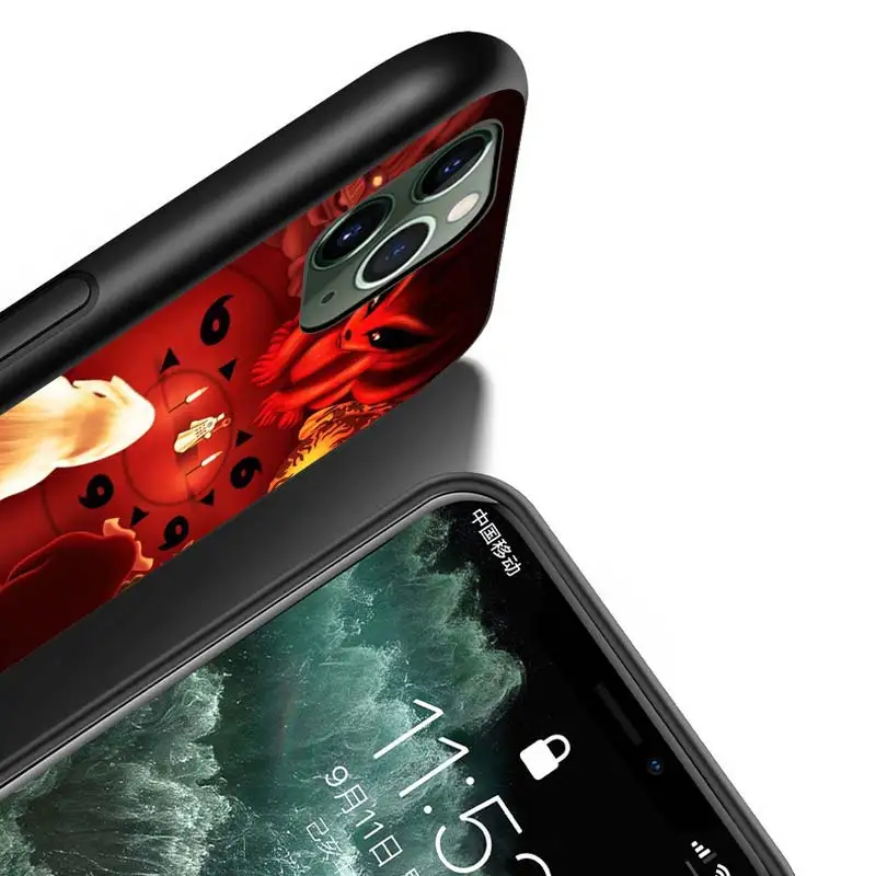 

Anime Naruto For iPhone 12 Pro Max Mini 11 Pro XS Max X XR 6S 6 7 8 Plus 5S Bright Black Phone Case