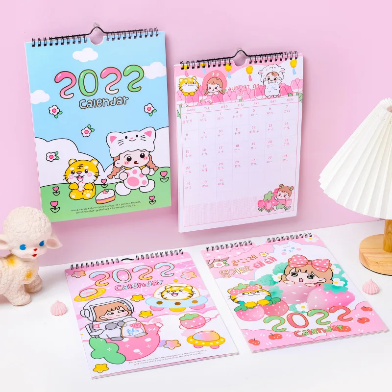 Новый весенний настенный календарь 2022 года календари с мультяшным тигром и