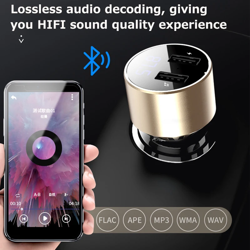 JINSERTA Bluetooth fm-передатчик Автомобильный MP3-плеер без потерь HiFi стерео музыкальный