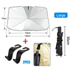 Складной солнцезащитный зонт на лобовое стекло автомобиля, 125 см, 140 см, УФ-чехол, Солнцезащитный Теплоизоляционный зонт для переднего окна, защита интерьера