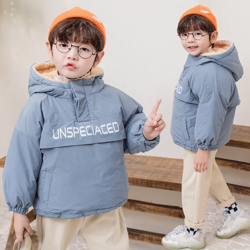 Новинка 2020 года Детская однотонная куртка из овчины для мальчиков и девочек