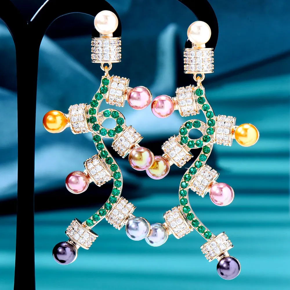 GODKI модные роскошные полые висячие серьги в форме капли воды для женщин свадебные