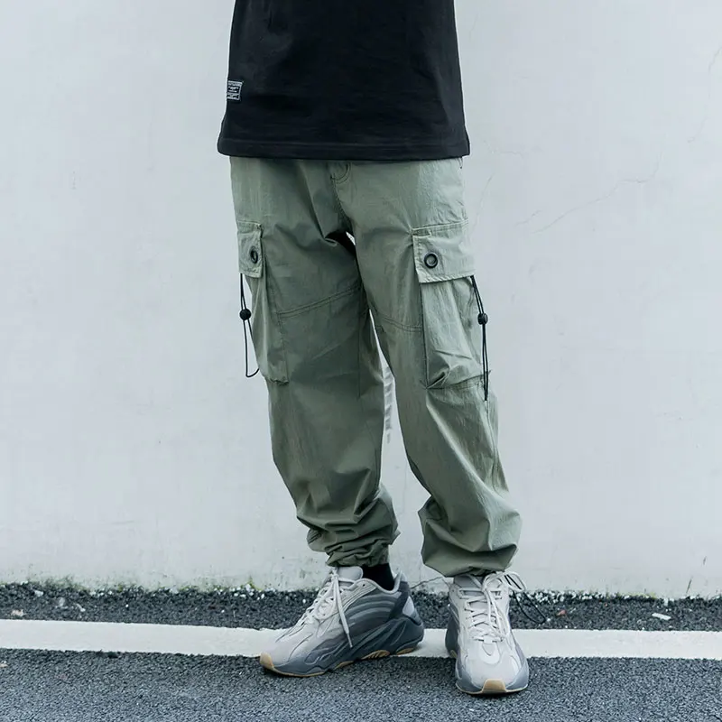 Брюки-карго мужские с несколькими карманами уличная одежда свободные джоггеры