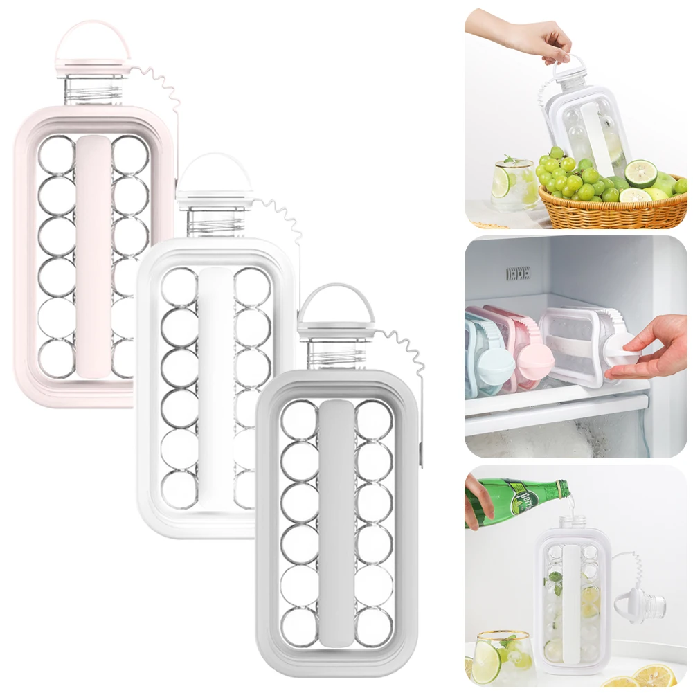 

Ice Cube Tray 17 Ice Ball Makers Kettle 2 In 1 Ice Ball Mold Bottle With Screw Lid Easy Release Flat Body For Whisky Beer Party