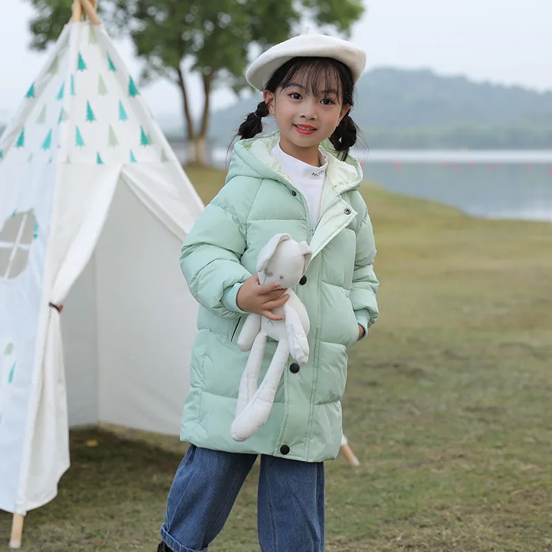 Зимняя пуховая куртка с капюшоном для мальчиков и девочек Камуфляжная парка