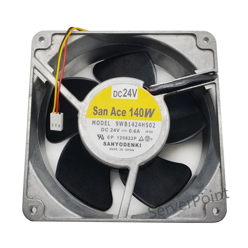 

Для Sanyo 9WB1424H502 сервер квадратный вентилятор DC 24V 0.60A 140x140x51 мм 3-провод