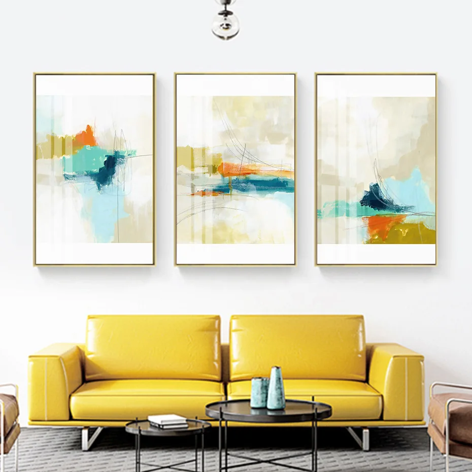 Абстрактная Картина на холсте с изображением неба много цветов облака плакат