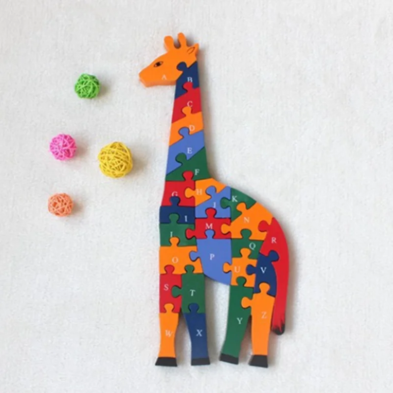 

Cartoon Animal Giraffe Jigsaw Puzzle Wooden Toys 3D Puzzle Wooden Baby Young Children Early Lessons Learned Intelligence