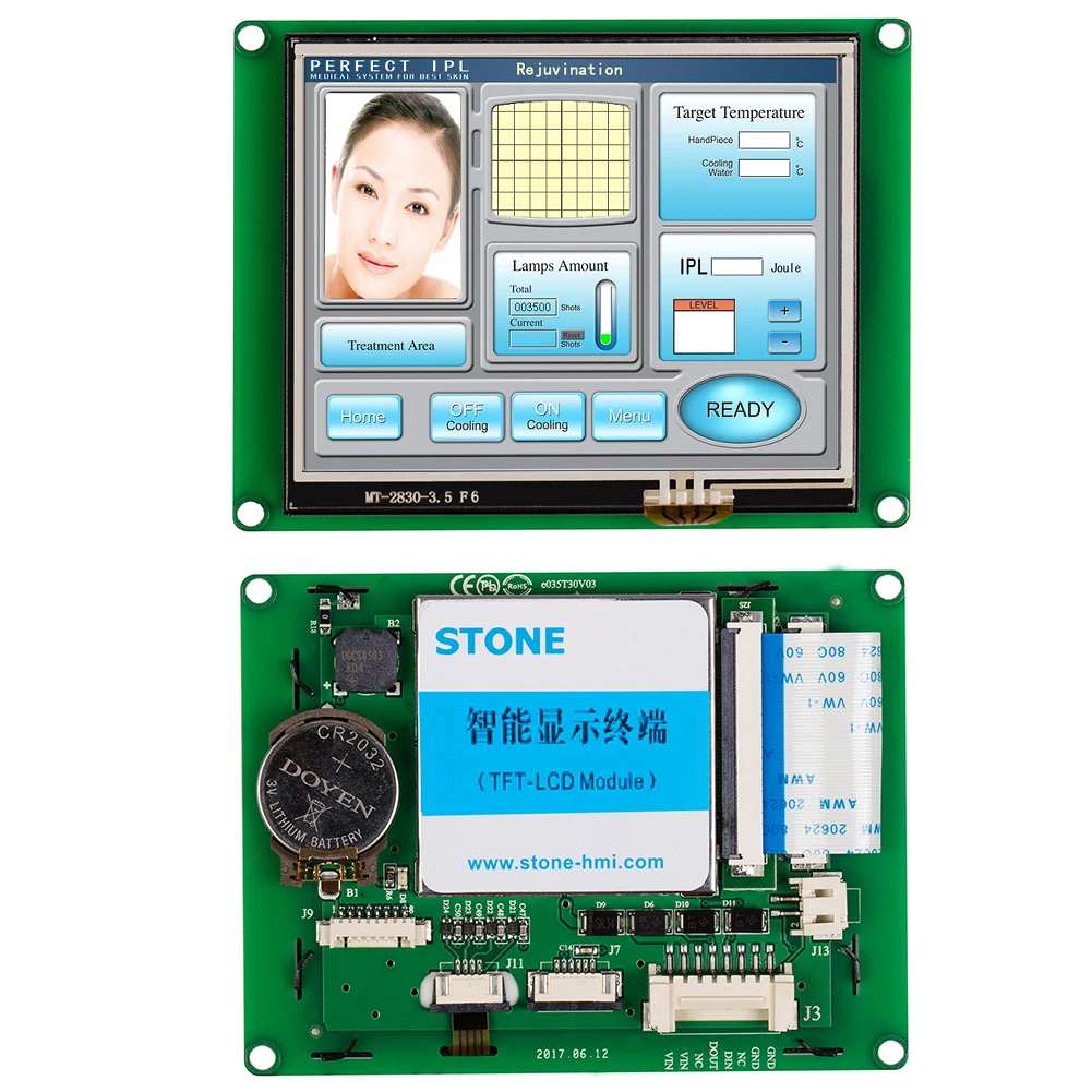 STONE 3.5 Inch HMI Industrial Type TFT LCD Display Module with RS232/RS485/TTL for Industrial Use