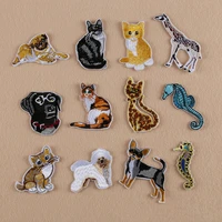 50pcslot embroidery patches jackal tiger leopard cat backpack clothing decoration accessories diy iron heat transfer applique