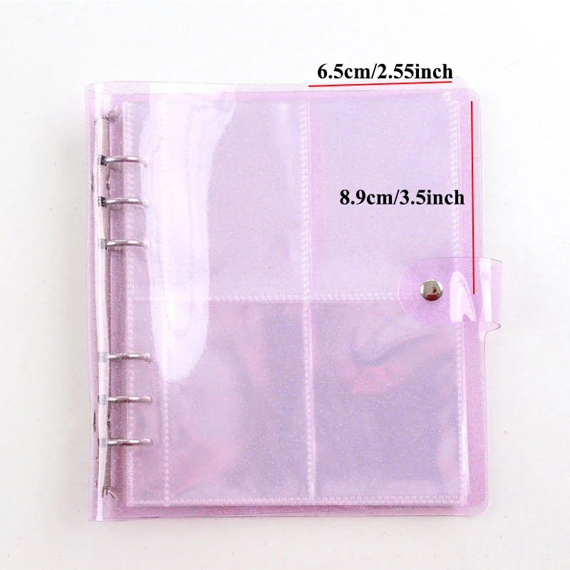 

Jelly Color Photo Holder Business Card Bag Sequins 3/5 inch Simple Large Capacity Transparent Card Holder Photo Album