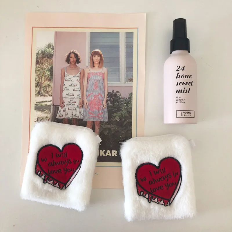 Корейский модный кошелек с вышивкой и надписью милый женский плюшевый Карманный