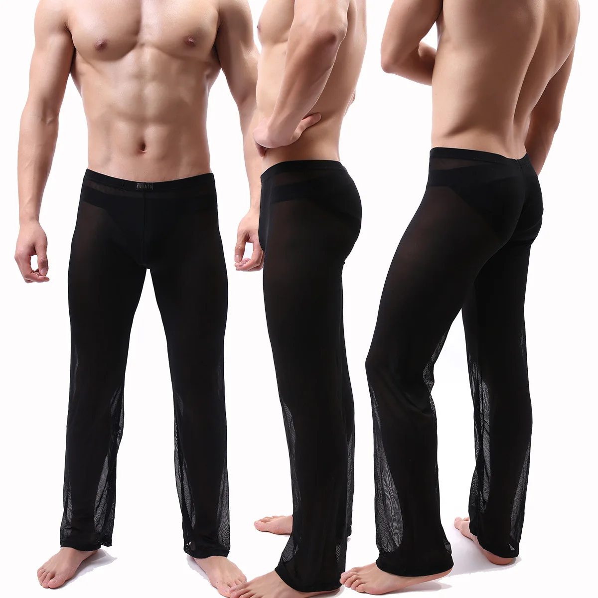 KWAN. Z pijama hombre, прозрачные пижамные штаны, одноцветная тонкая Пижама, мужская пижама, пижамные штаны, Мужская одежда для сна, для отдыха