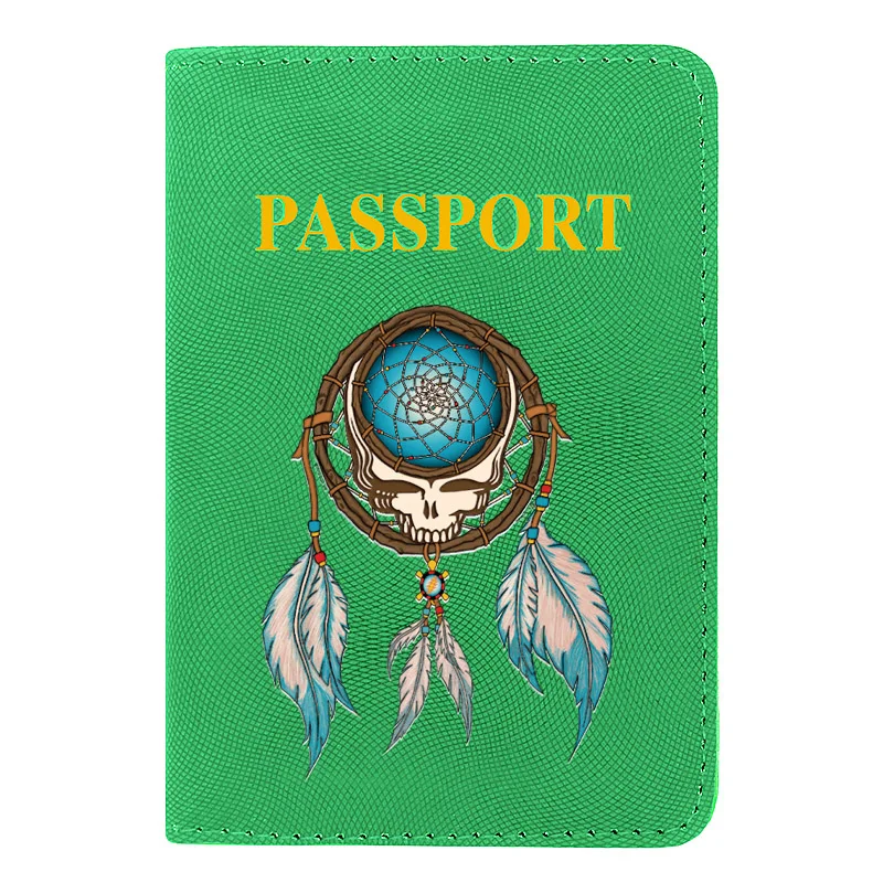 

New Fashion Dreamcatcher Skull Printing Men Women Leather Travel Passport Cover
