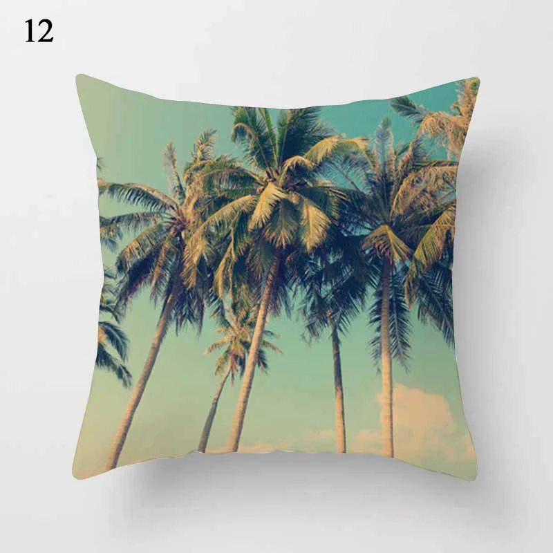 

Tropical Plants Pattern Decorative Cushion Cover Pillowcase Polyester Throw Pillow Cover Sofa Decoration Pillowcover 45*45cm