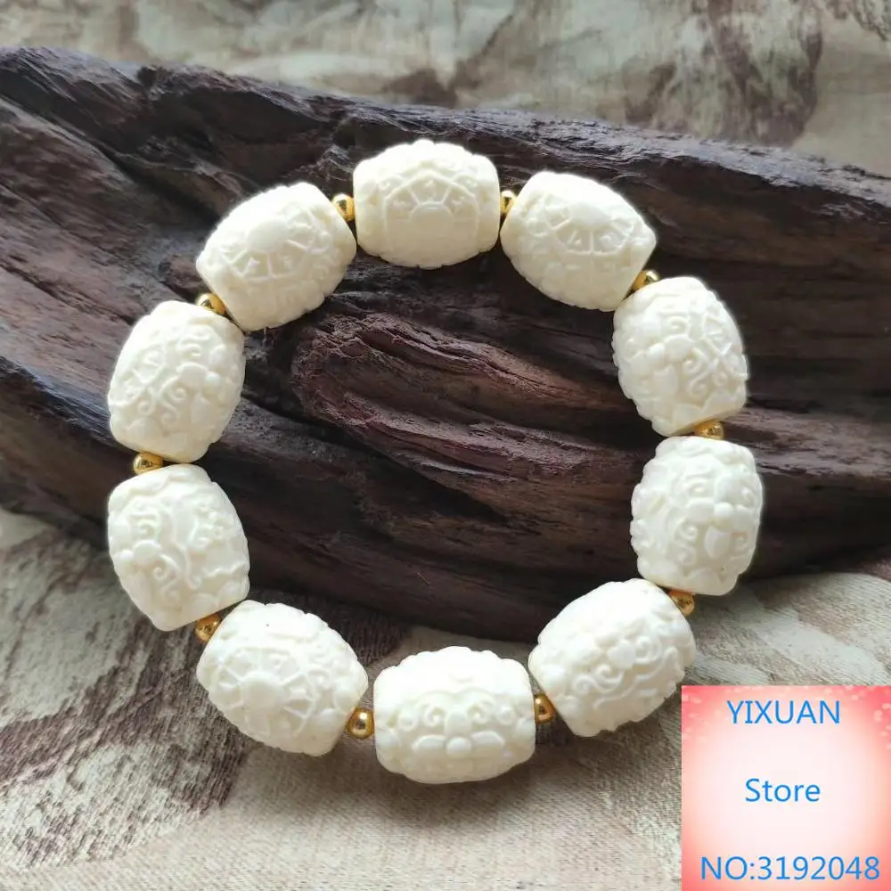

Ivory fruit carving palm lotus Bergamot string men's and women's bracelet Bergamot handle DIY accessories pendant accessories