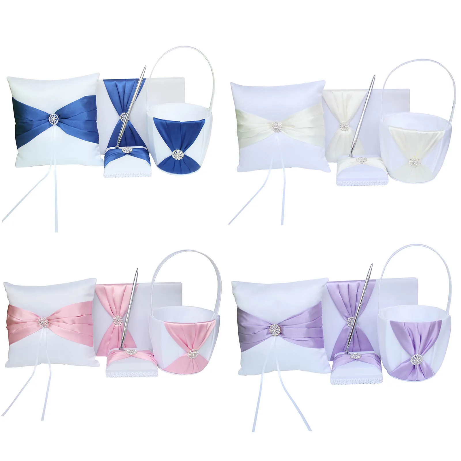 Атласная Подушка для колец Свадебная Гостевая книга церемони ручка подушка