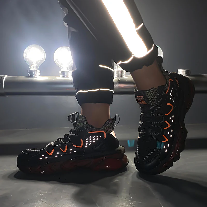 

2020 New Men's Sneakers Cushion Damping Mens Running Shoes Top quality Outdoor Casual Trainers Reflective Lace-up Footwear