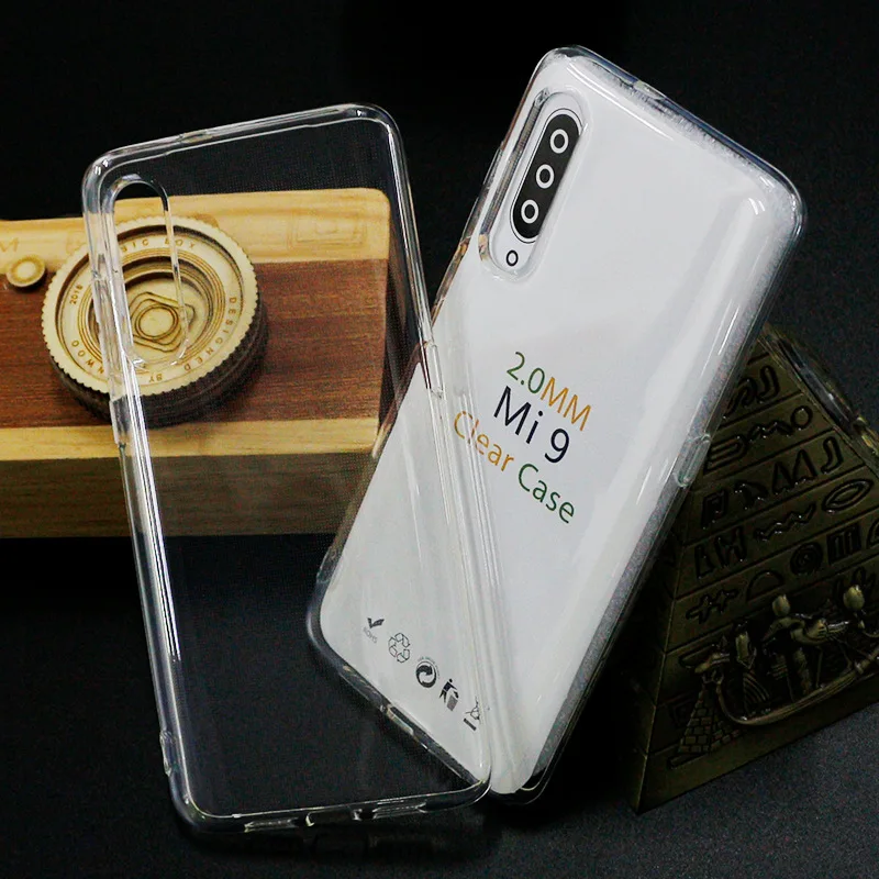 Прозрачный мягкий гель силиконовый чехол 2 мм для XiaoMi 9 SE CC9 CC9E RedMi Note 6 7 8 Pro 8A 7A 6A 5A 5