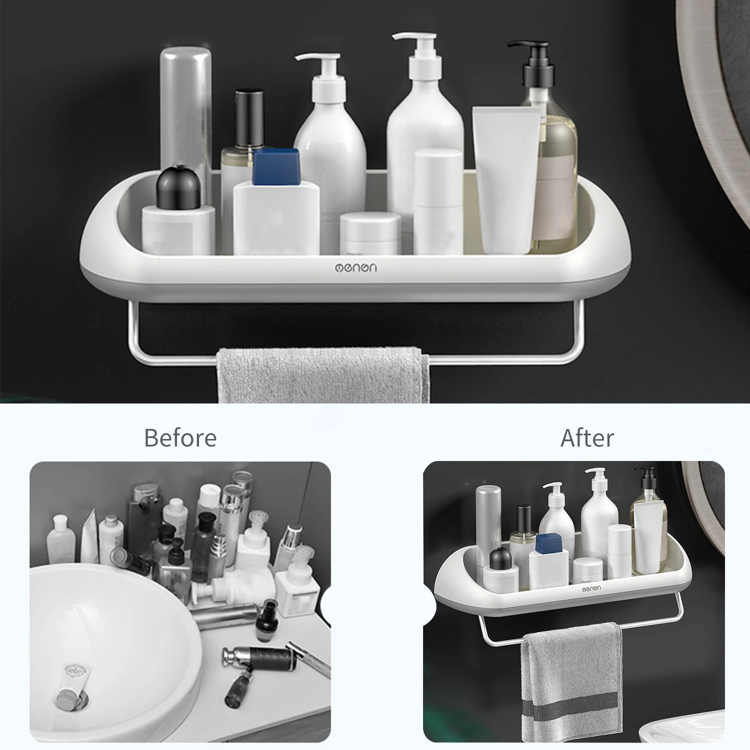 Горячая настенная полка для ванной душ Caddy без бурения корзина хранения душа