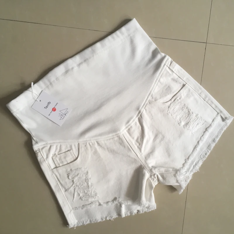 Новинка 2020 летние короткие джинсы для беременных белые джинсовые шорты штаны