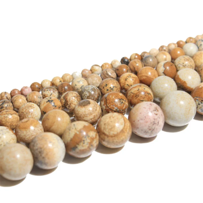 

Quality Jasper Natural Spacer Loose Bead for Jewelry Making DIY Bracelet Accessories ( Pick Size 4 6 8 10 Mm )