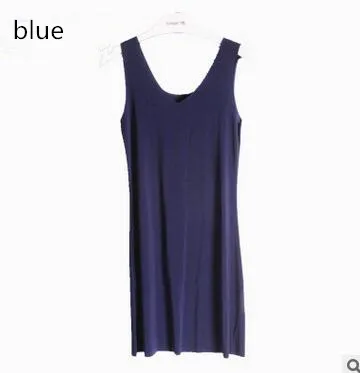 Женская бесшовная ночная рубашка женское длинное нижнее белье без рукавов