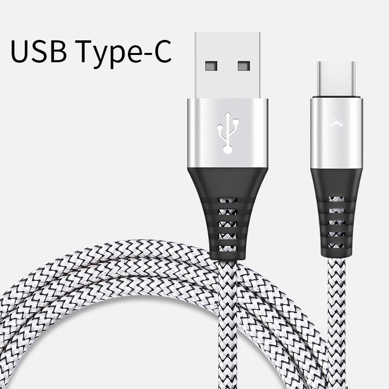Silver HANNORD usb type-C кабель USB C кабель для быстрой зарядки и синхронизации данных 1,2 A Светодиодный индикатор 1,8 м для Xiaomi samsung Android Phone - Цвет: Silver