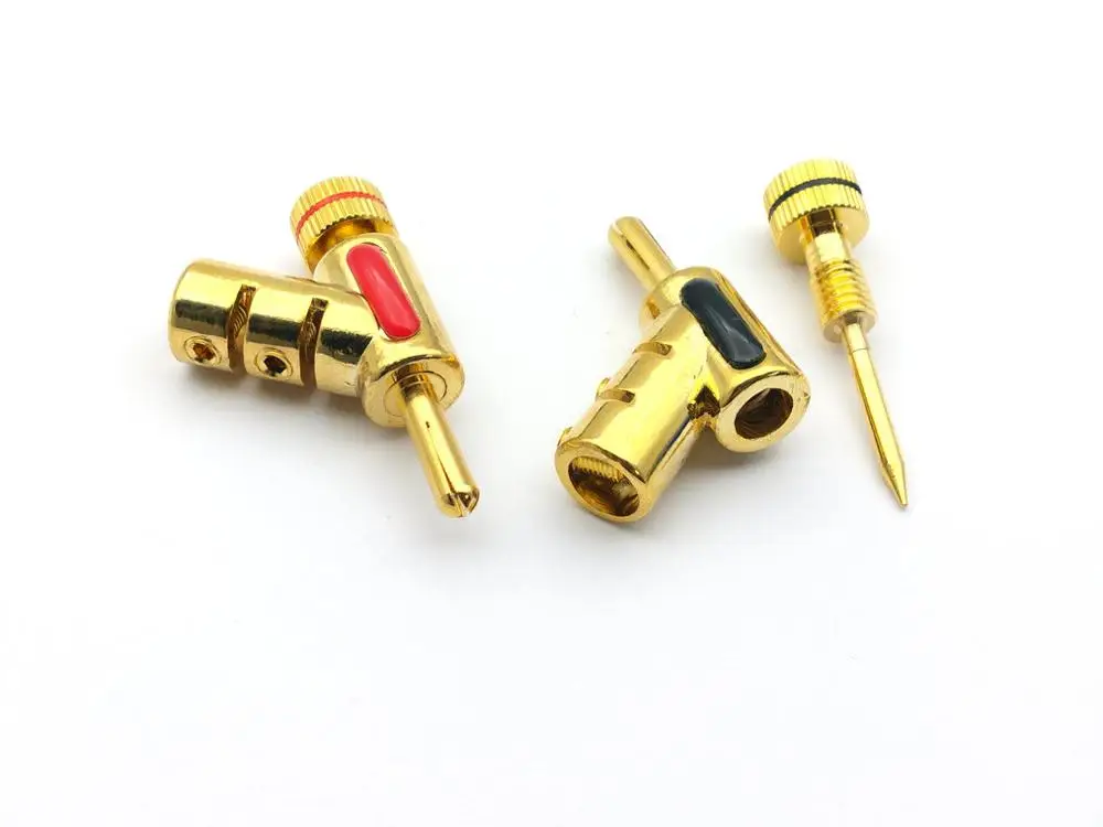 10 шт. высокое качество золотой замок спикер кабель 4 мм разъем типа