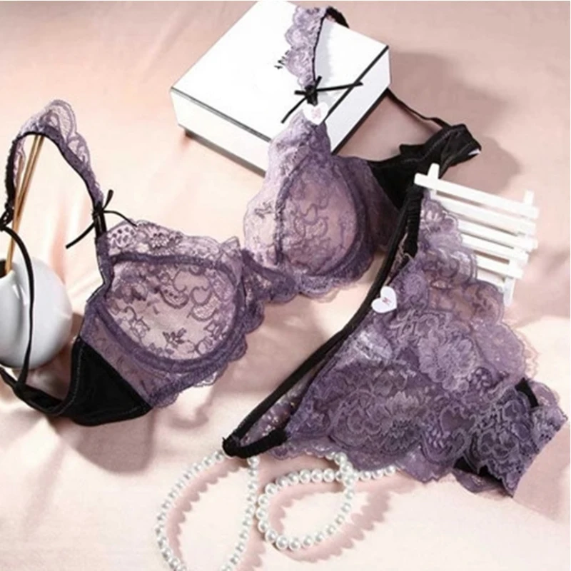 Ультратонкий кружевной бюстгальтер пикантное прозрачное белье женское