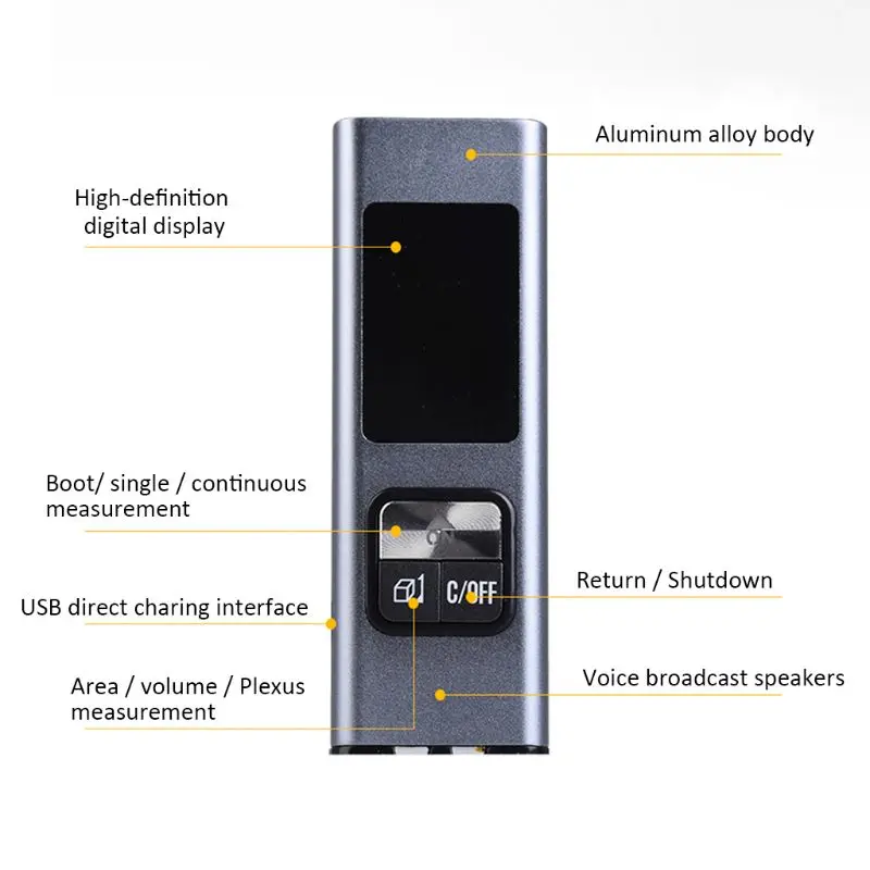 

40M High Accuracy Portable Digital Metal Laser Rangefinder Distance Meter Pocket Size USB Rechargeable Range Finder Mini