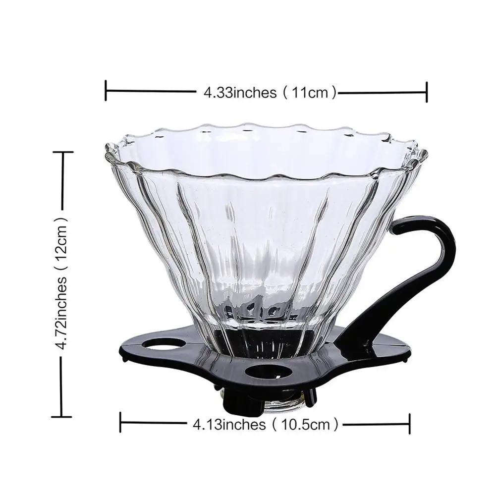 

1pc Reusable Glass Coffee Filter Heat Resistant Coffee Drip Filter Practical Cup Coffee Filter Funnel Durable Coffee Accessories