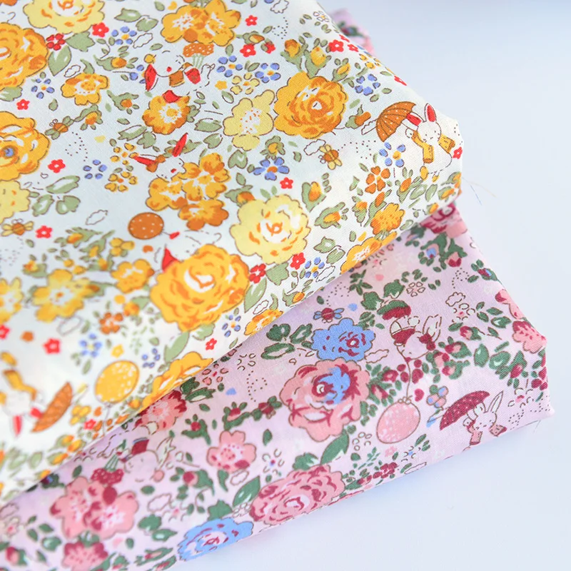 145x50cm Pastoral Floral Cotton Poplin Sewing Fabric - DIY Children's Wear, Cloth, Bedding, Quilt Decoration - Home - 160-180g/m image 4