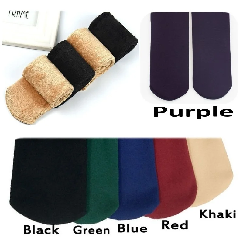 Winter warm thick warm socks wool cashmere snow black leather seamless socks velvet soft boots floor sleeping socks female/male