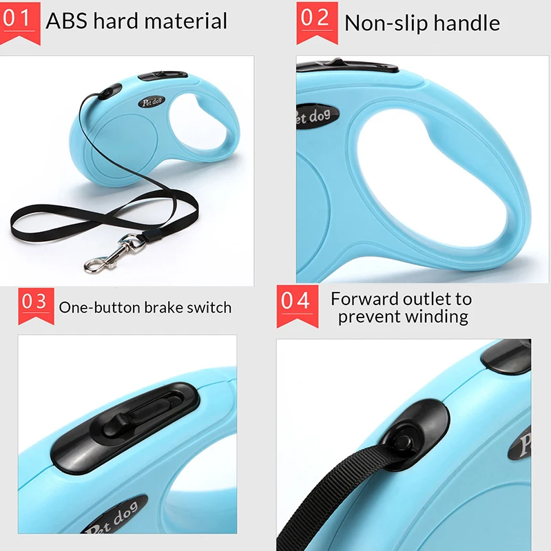 

3m 5m Durable Leash Automatic Retractable Nylon Dog Cat Lead Extension Puppy Walking Running Lead Roulette For Dogs and Cats