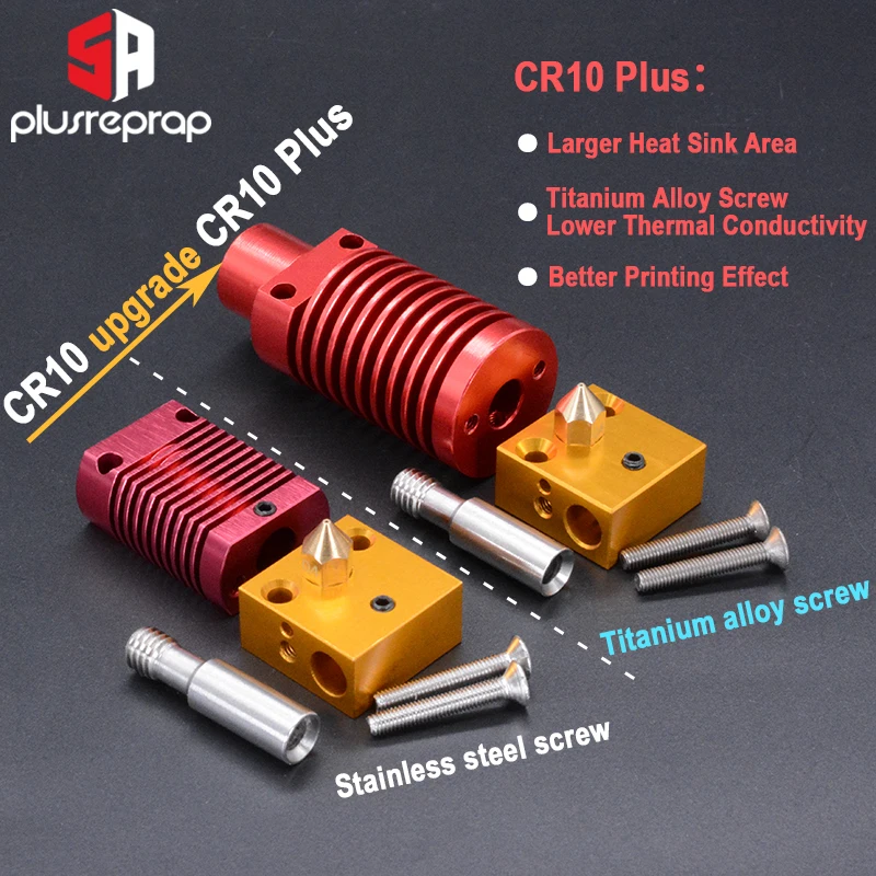 Новый 3D принтеры Запчасти CR10 плюс 12/24V экструдер Hotend сопла комплект Алюминий