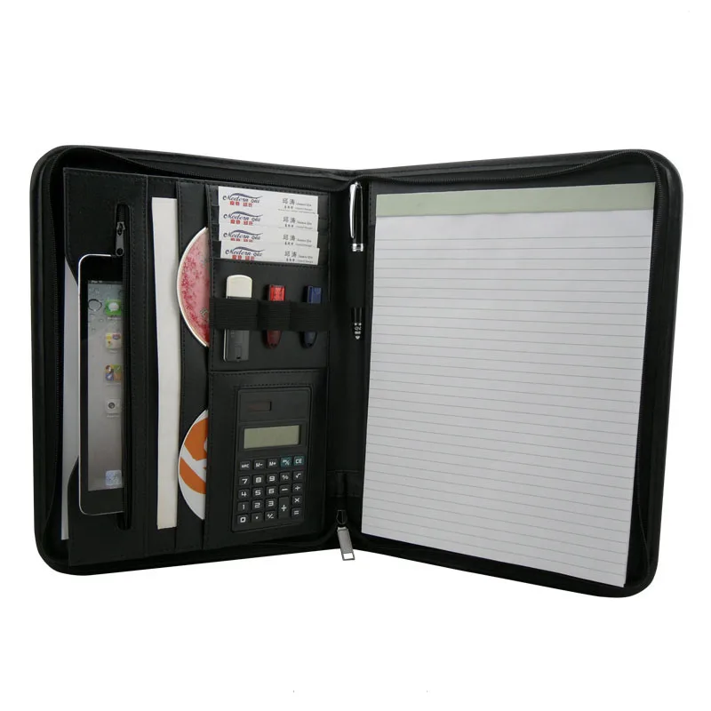 Бизнес Портфолио информация папки калькулятор из искусственной кожи